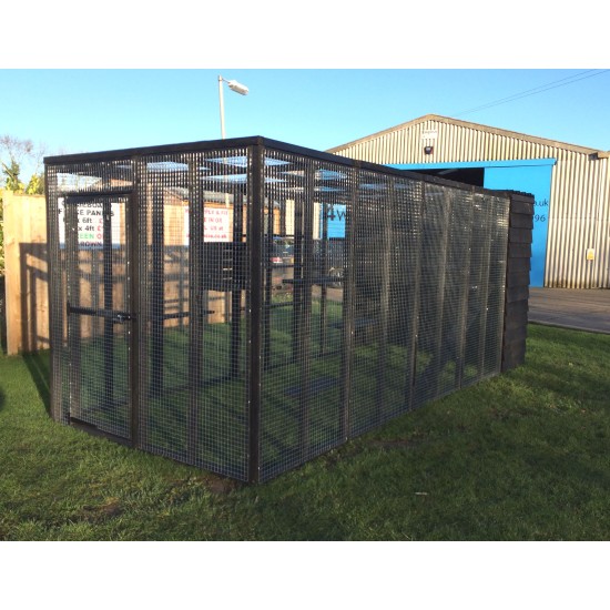 Black Cat Run With Raised Sleeping Box 6ft x 14ft