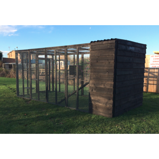 Black Cat Run With Raised Sleeping Box 6ft x 14ft