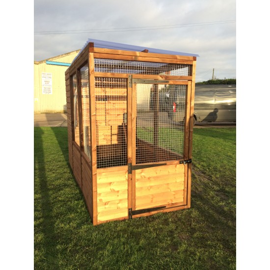 Luxury Cat Run With Raised Sleeping Box 4ft x 8ft