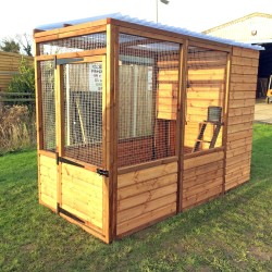 Luxury Cat Run With Raised Sleeping Box 4ft x 8ft