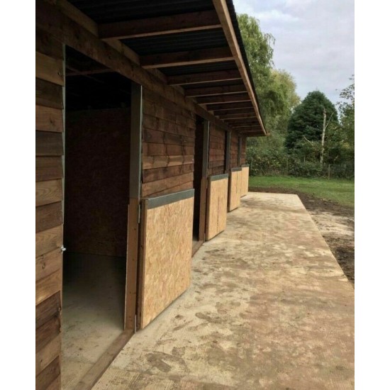 48ft x 12ft Animal Horse Field Shelter / Stable - Options of Skids, Overhang, Kickboards, Doors & More