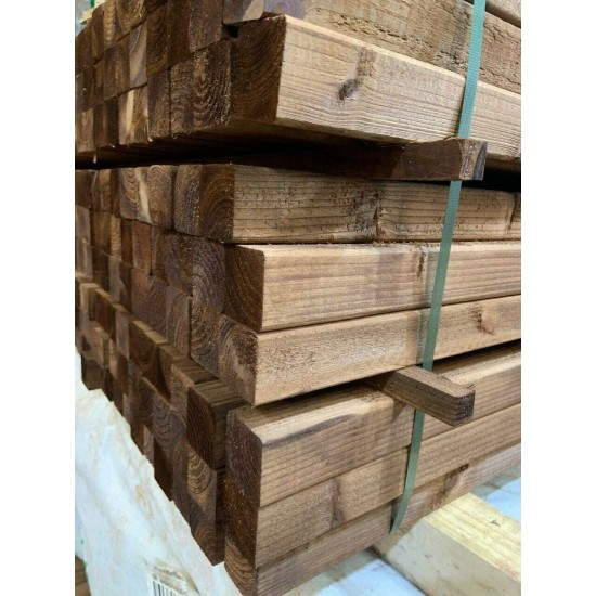  Pressure Treated Brown Timber 2x2 47x50mm Tantalise Wood 1.2m / 1.8m / 2.4m C16 